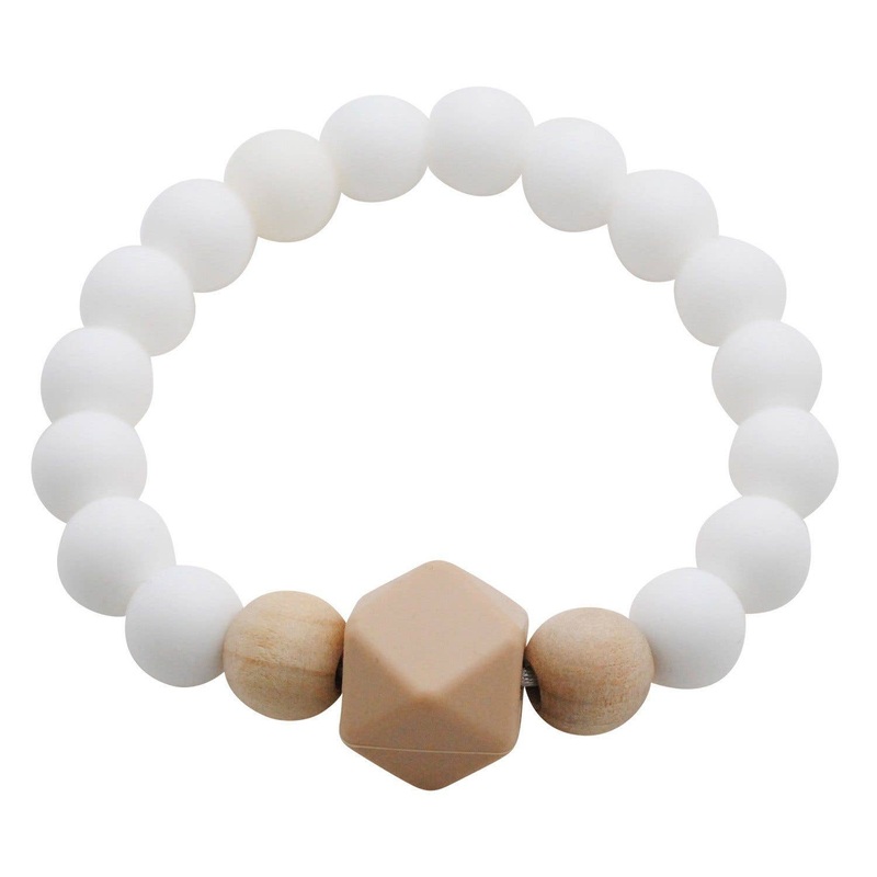 Adult Silicone Teething Bracelet – Gemstone Porcelain White