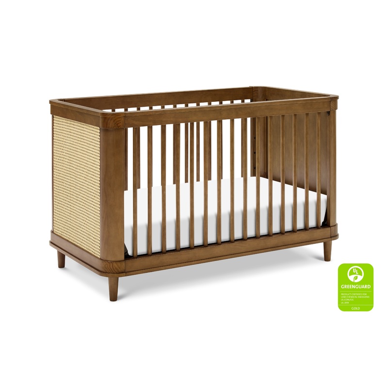 Namesake Marin Convertible Crib in Natural Walnut w/ Blonde Cane Natural Walnut w/Blonde Cane