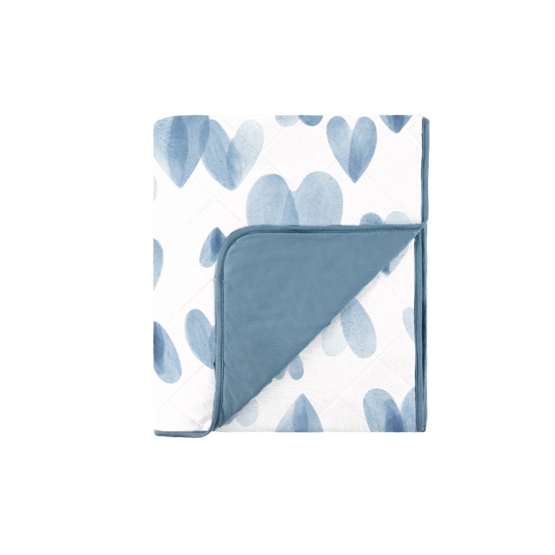 Dream Baby Blanket – Ocean Blue Hearts