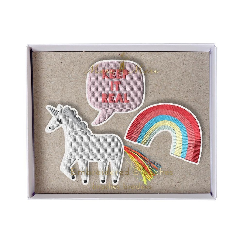 Embroidered Brooch Set Unicorn