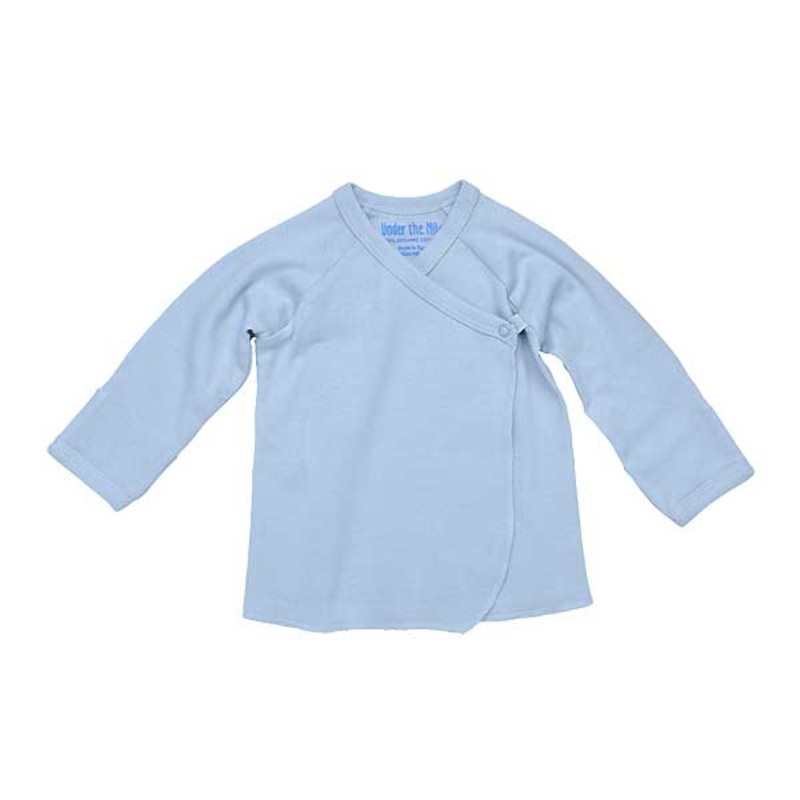 Under The Nile Long Sleeve Side Snap T-Shirt – Ice Blue 3-6 months