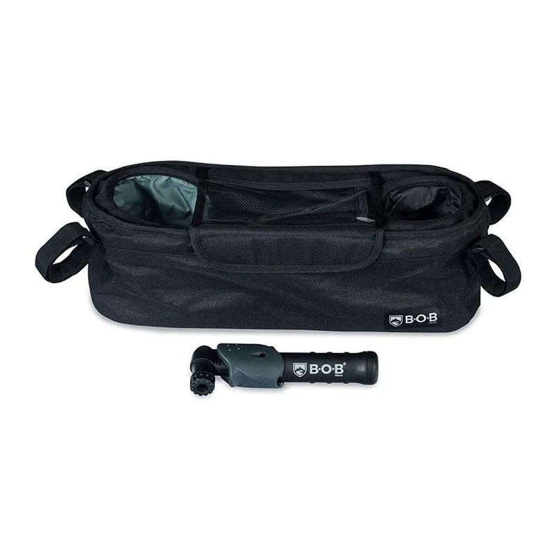 BOB Gear Deluxe Handlebar Console with Tire Pump for Single Jogging Strollers Black