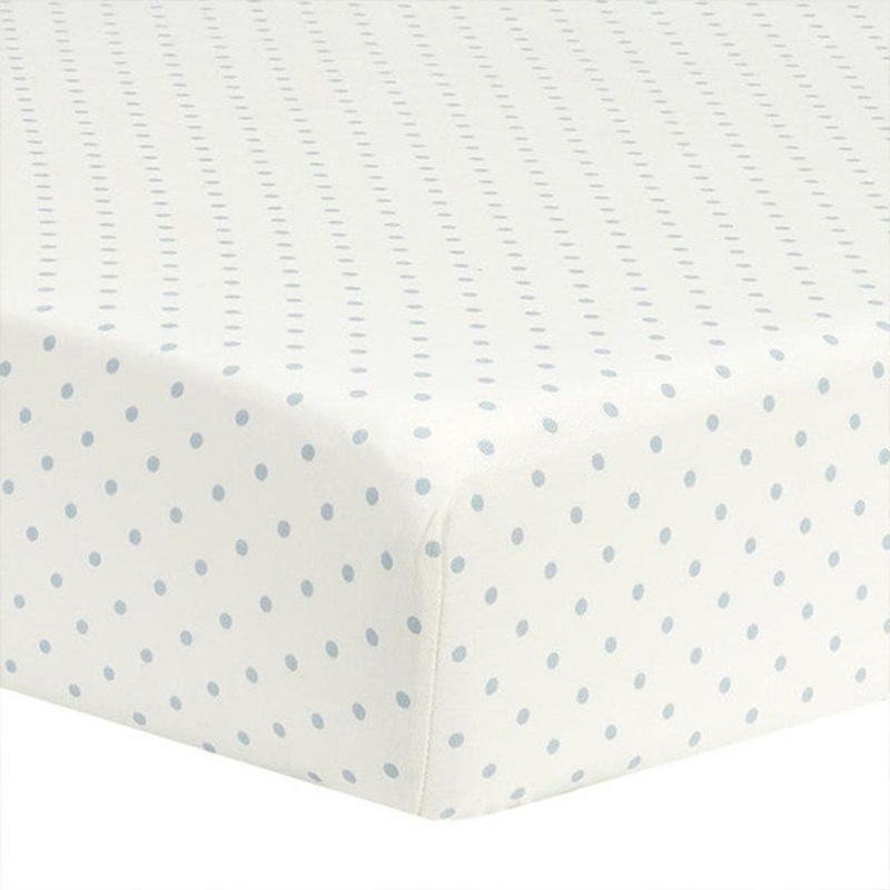 Liz and Roo Weathered Blue Mini Dot Crib Sheet