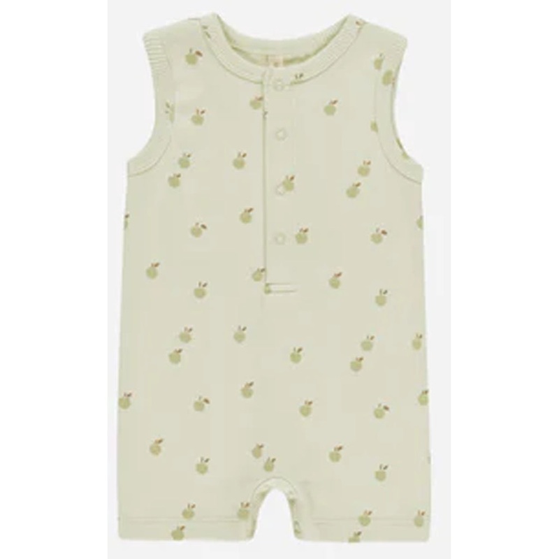 Ribbed Henley Romper | Apples 0-3 Months
