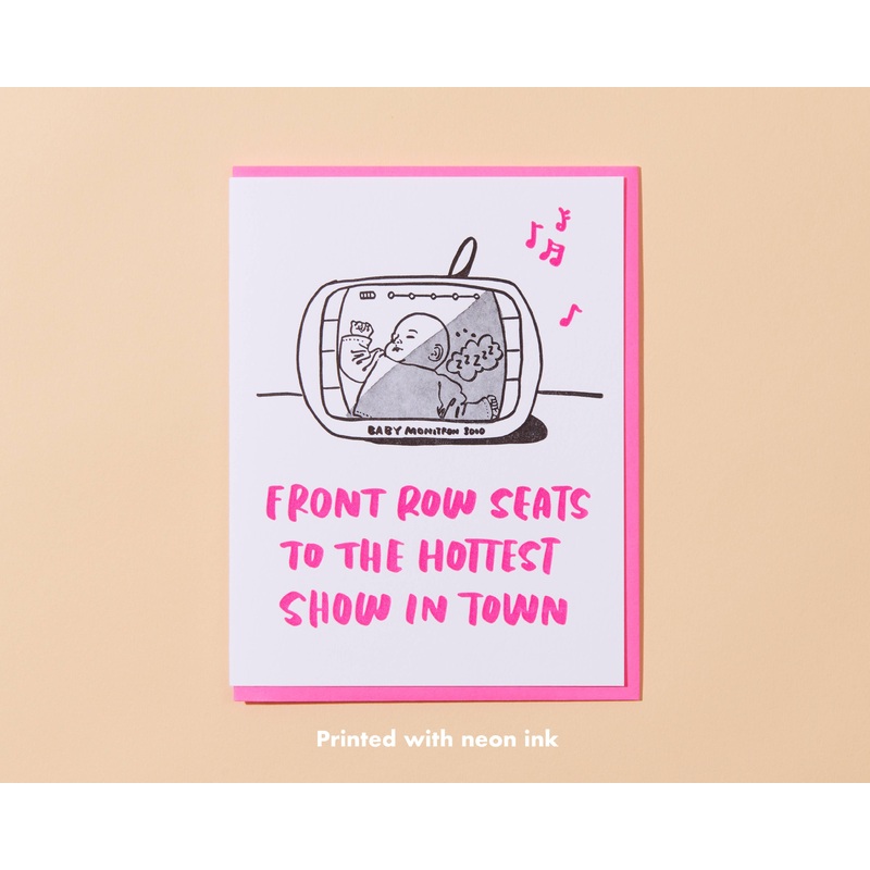 Baby Monitor Letterpress Greeting Card