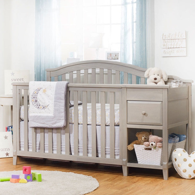 Sorelle Brittany Crib and Changer in Heritage Fog