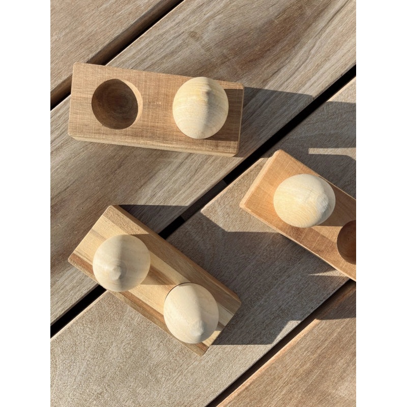 Wooden Egg Shakers with Stand