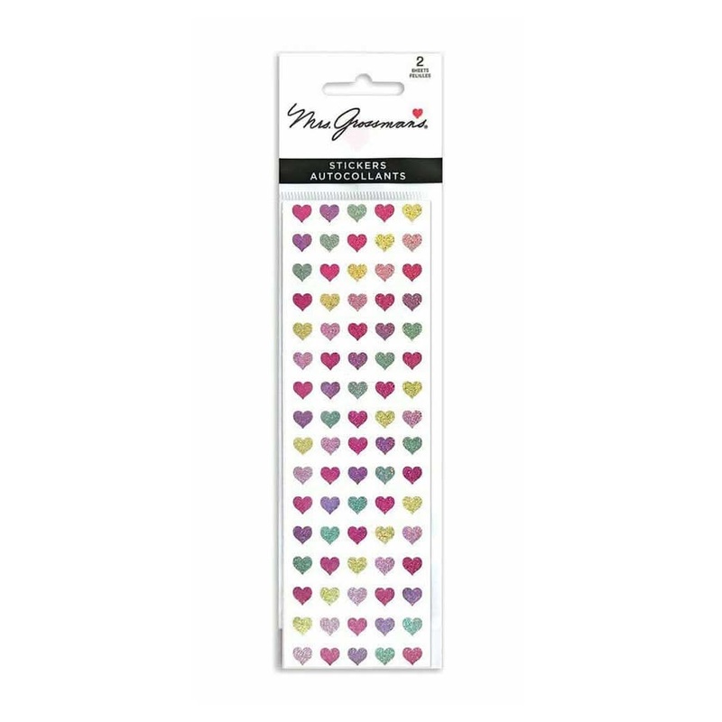 Mrs. Grossman’s Strip of Pastel Multi Micro Hearts Stickers