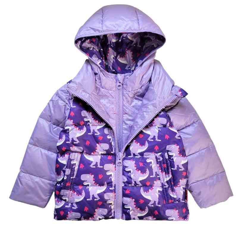 Onekid Car Seat Coat | The Road Coat Down – Purple Raptor Print 12 Month