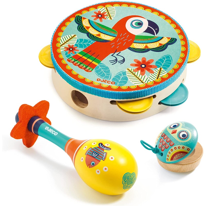 Djeco Animambo 3 Piece Tambourine Set