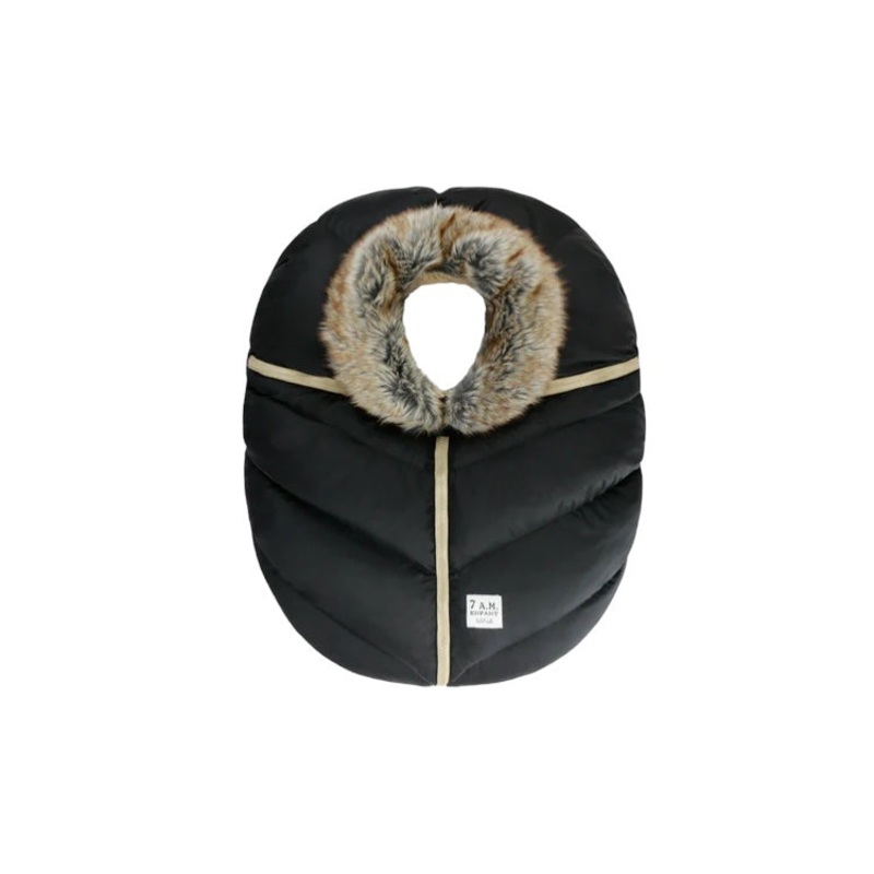 7AM Enfant Car Seat Cocoon – Tundra Black Faux Fur
