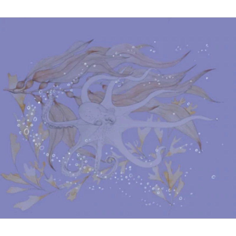 Aldea Octopus Fitted Sheet Lilac Changing Pad Cover