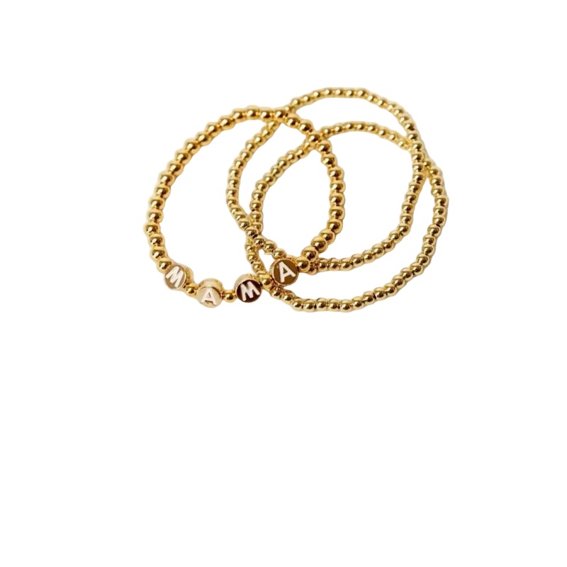 Sunflower Motherhood Mama 18K Gold Plated Bracelet Set