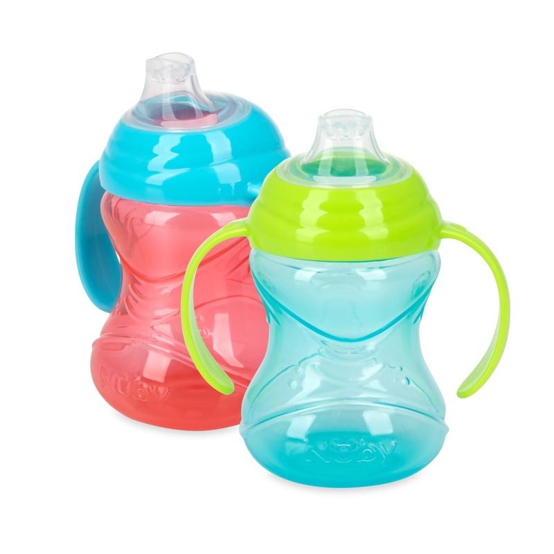 Clik-It Soft Spout Grip N’ Sip Trainer Cup (2 Pack) | Blue/Green