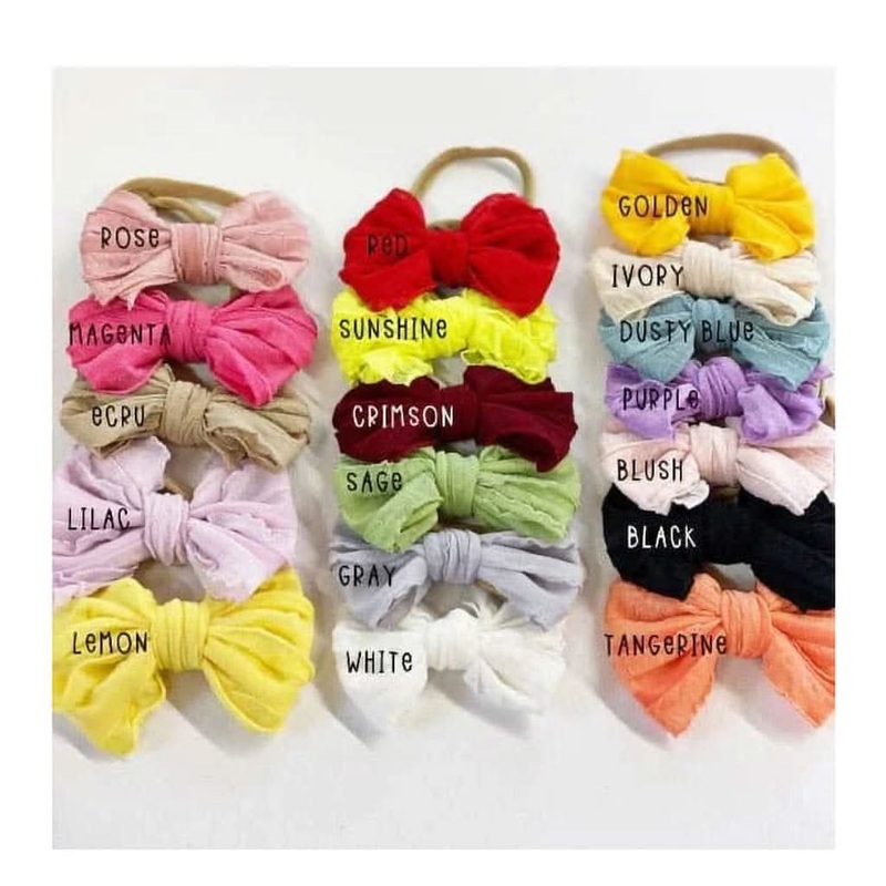 Golden Dot Lane Ruffle Frilly Petite Bow Headband Black