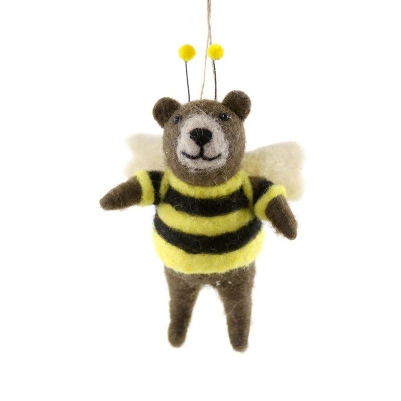 Bumble Bear Felt Holiday Ornament