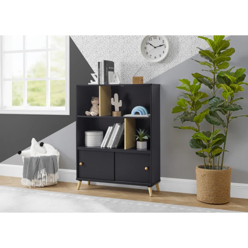Delta Children Essex Bookcase Floor Model Black and Natural