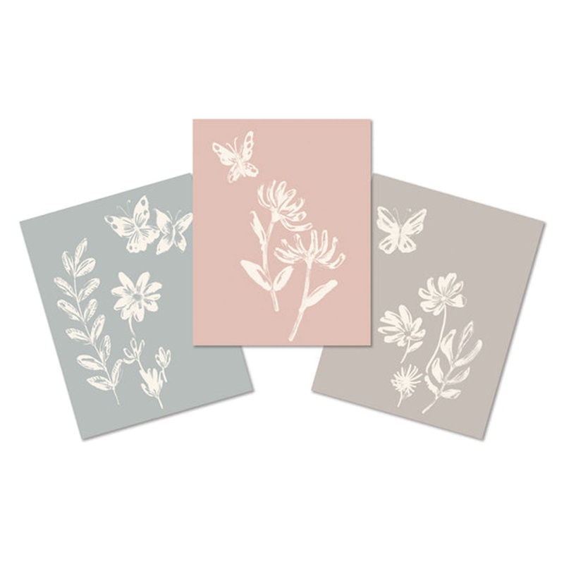 Lambs & Ivy Baby blooms Unframed Wall Art (3 prints 11 x 14 )