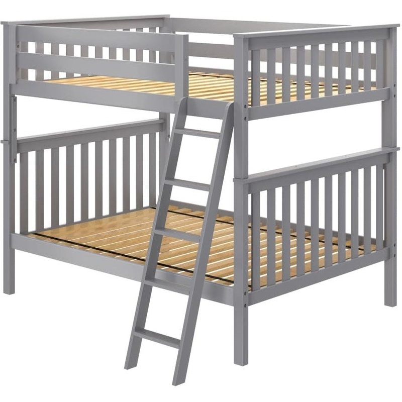 Jackpot Deluxe Full over Full Bunk with Angle Ladder Hold 400 Lbs on Each Bed Grey