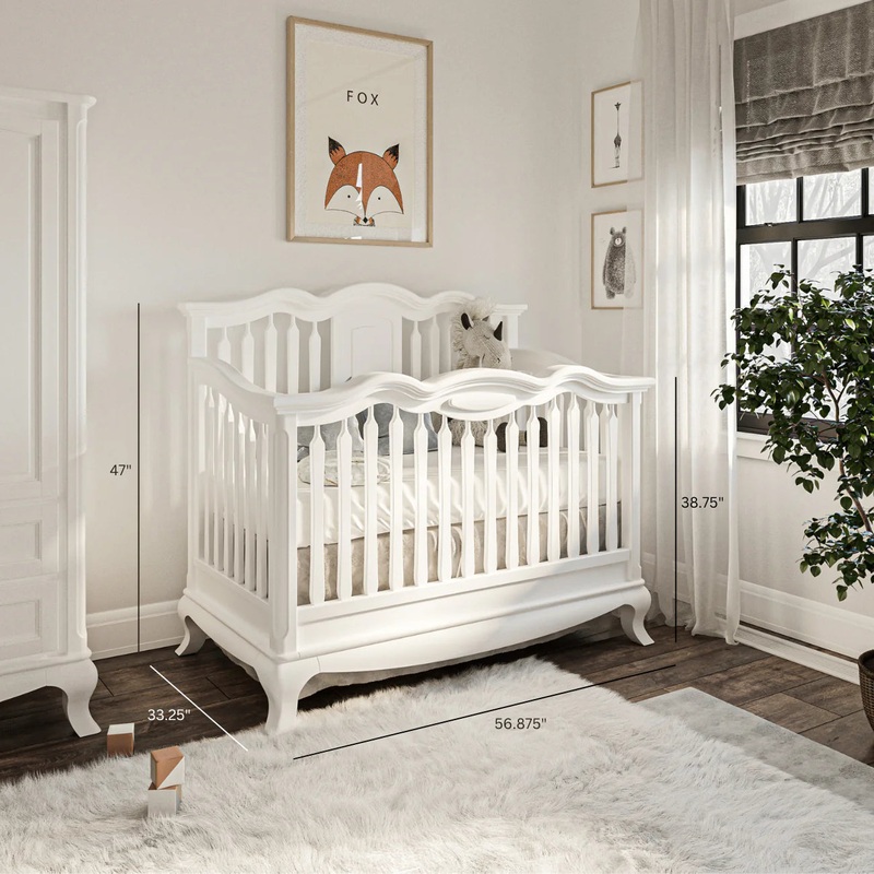 Romina Cleopatra Convertible crib w/ Open Back Dove