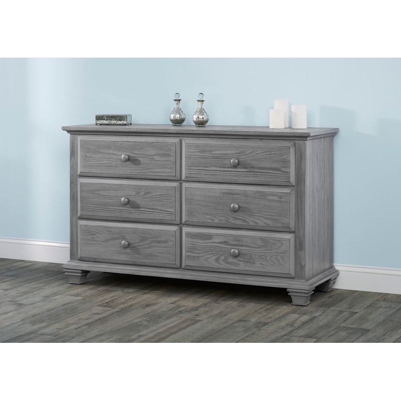 Oxford Kenilworth Collection 6 Drawer Dresser in Graphite Gray