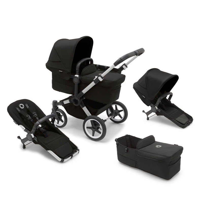 Bugaboo Donkey 5 Twin Stroller Midnight Black Midnight Black Midnight Black