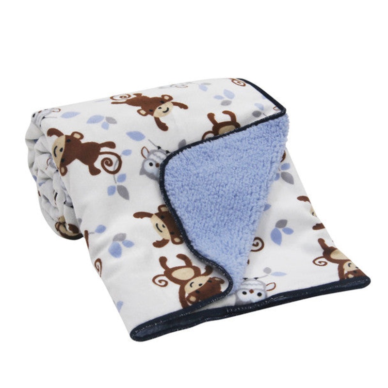 Bedtime Originals Mod Monkey Sherpa Blanket
