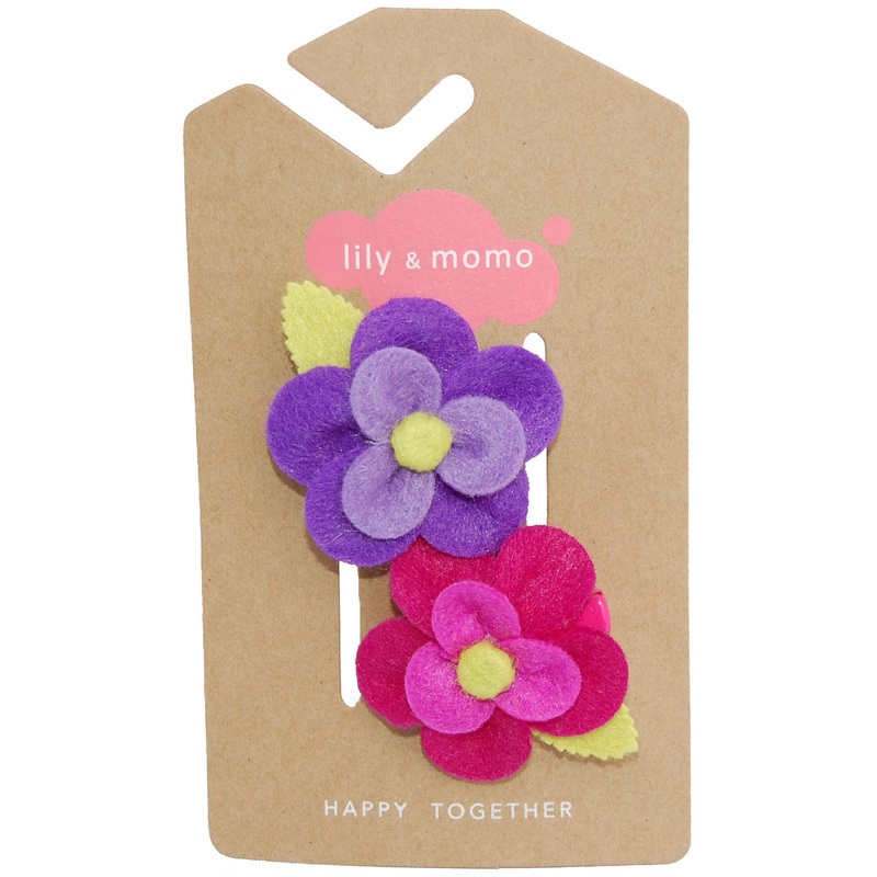 Becca Flower Hair Clip – Pink and Purple
