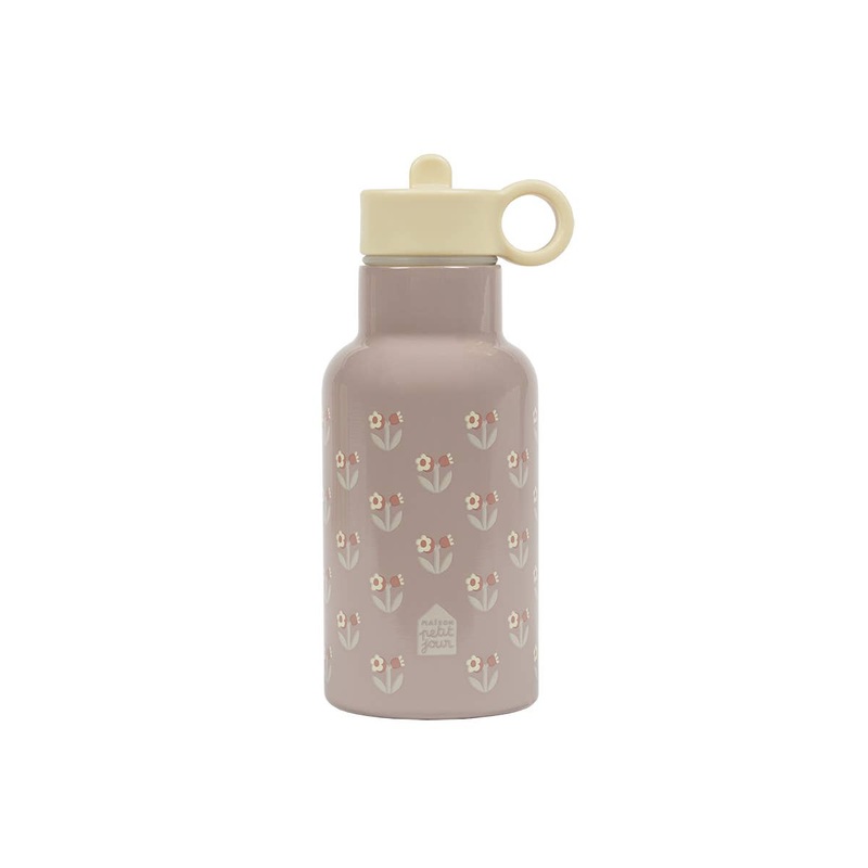 FL793R Insulated bottle 350ml Little Flowers Purple Stainless Steel 7 x 7 x 18