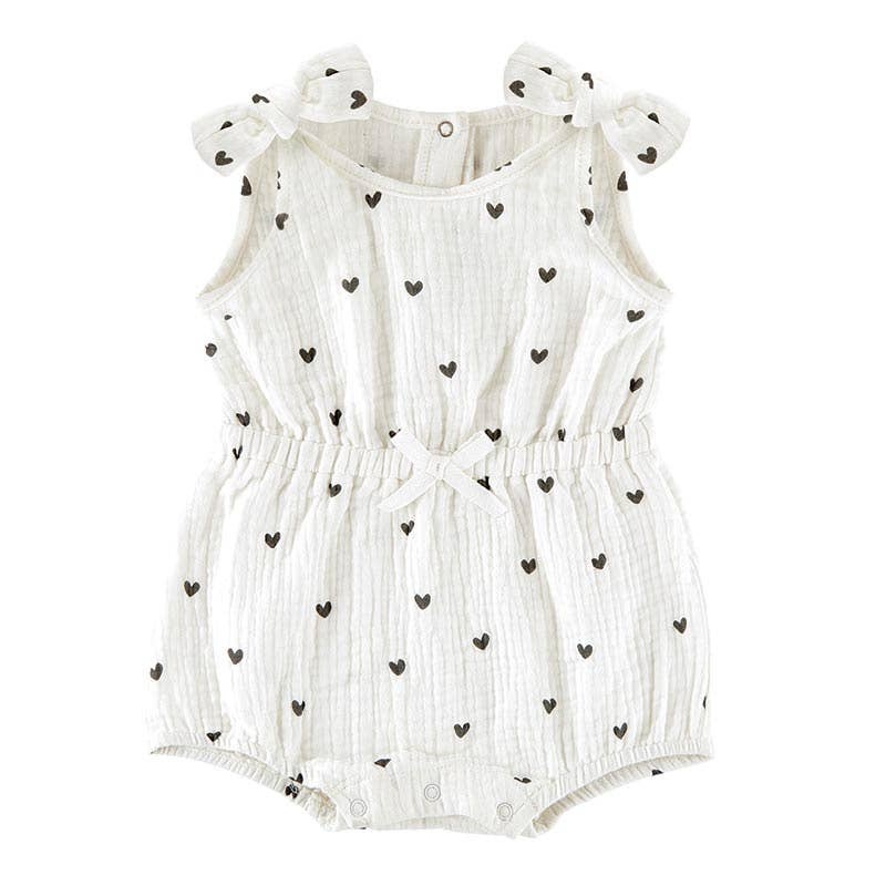 Cinch Waist Romper – Hearts 6-12 mon