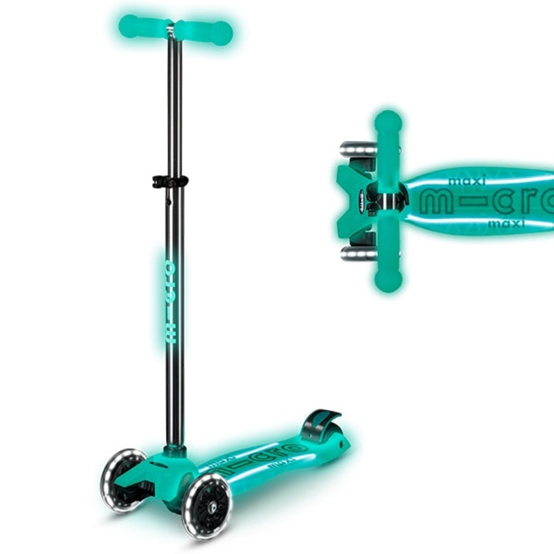 Micro Kickboard Maxi Glow Plus LED Scooter Jelly Green