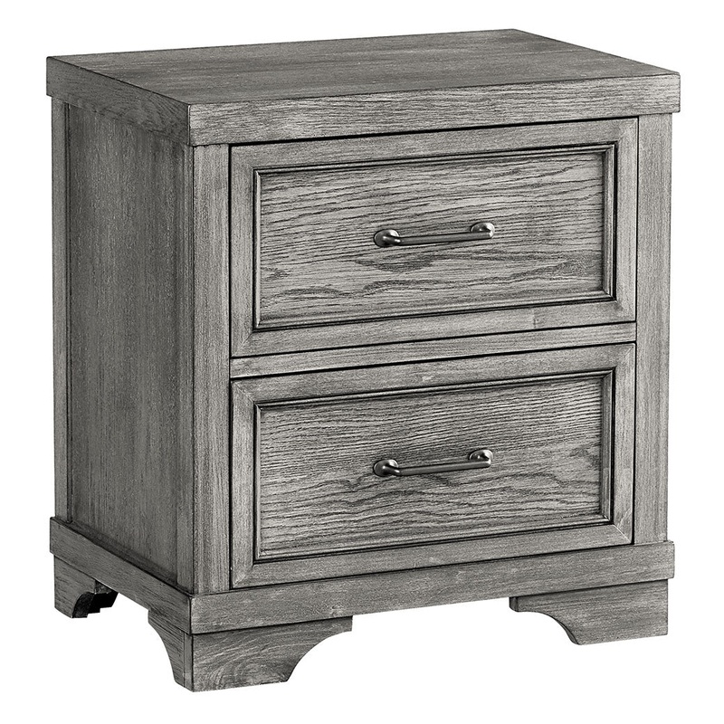 Foundry 2-Drawer Nightstand Brushed Pewter