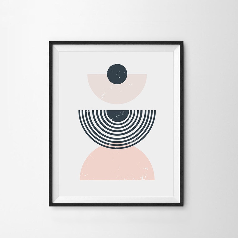 Geo Modern Art Print Pastel Pink 11″x14″