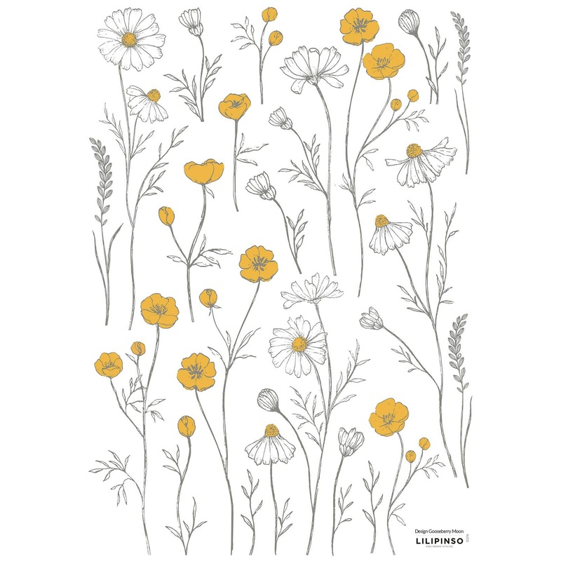 Buttercups and Chamomile Flower Wall Decals