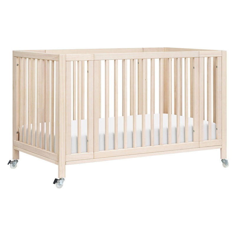 Rolli 9-in-1 Convertible All-Stages Crib with Bassinet & Toddler Bed Conversion Kits Washed Natural
