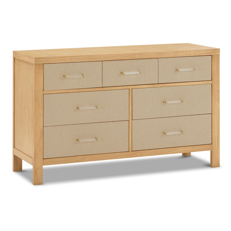 Eloise 7-Drawer Dresser Honey & Performance Sand Eco-Weave