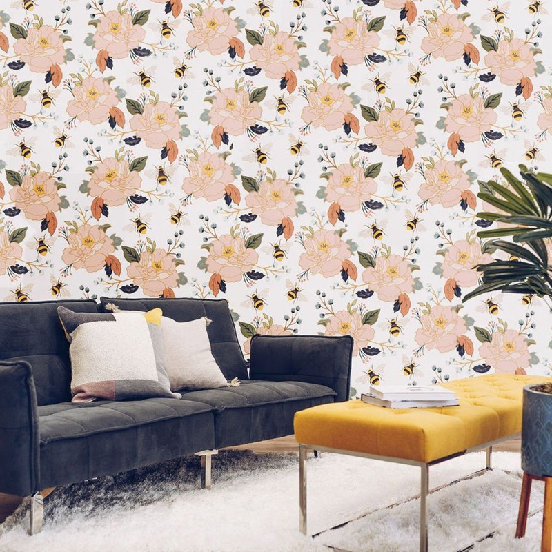 Wild Honey Mural Traditional Wallpaper