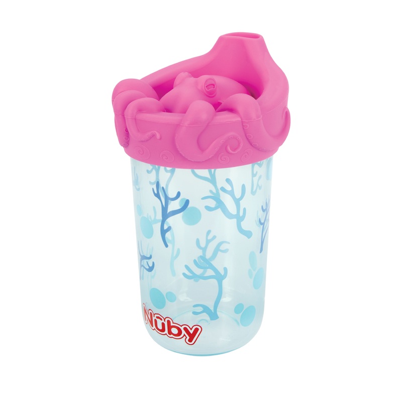 3D Character Soft Spout Sippy Cup | Pink Octopus