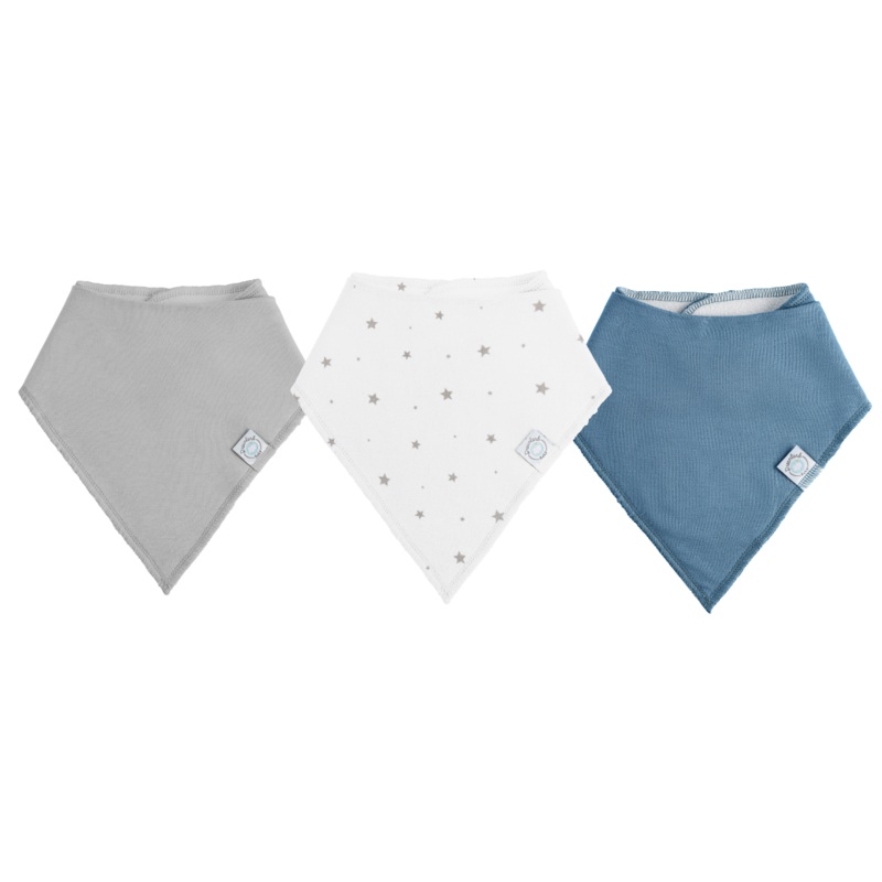Dream Bandana Bib – 3 Pack – Grey Star 3 Pack