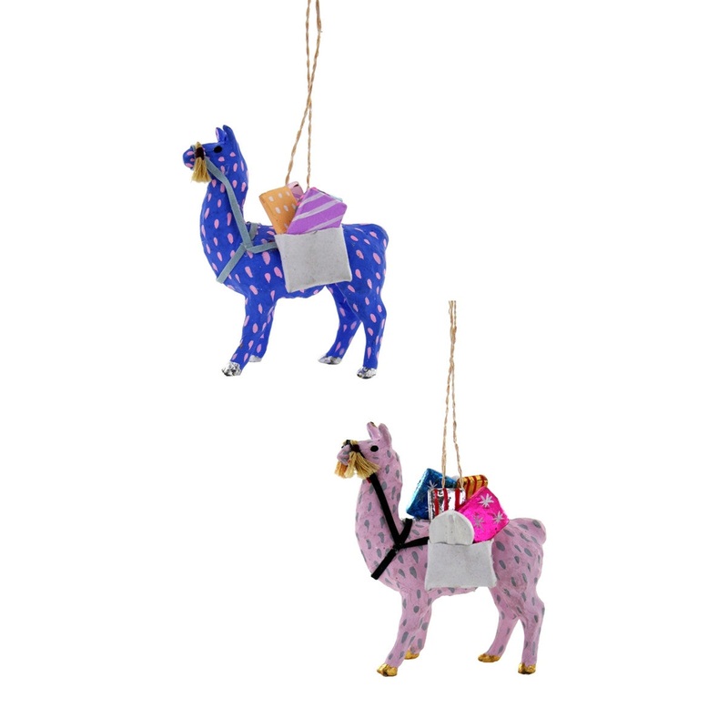 MERRIMENT LLAMA Christmas Ornament
