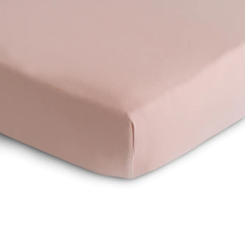 Mushie Stretchy Crib Sheet Blush