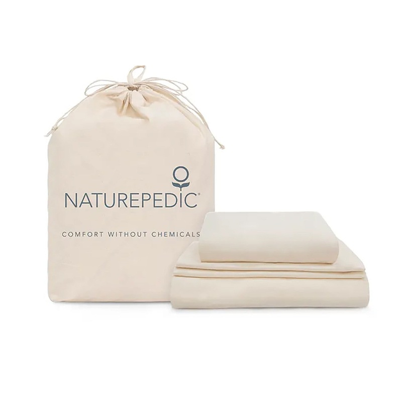 Naturepedic TwinXL Sheet Set 400TC 15″ Depth – Natural