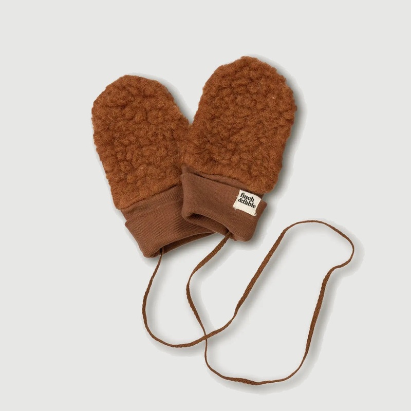 Wool Sherpa Mittens Chestnut 0-12M