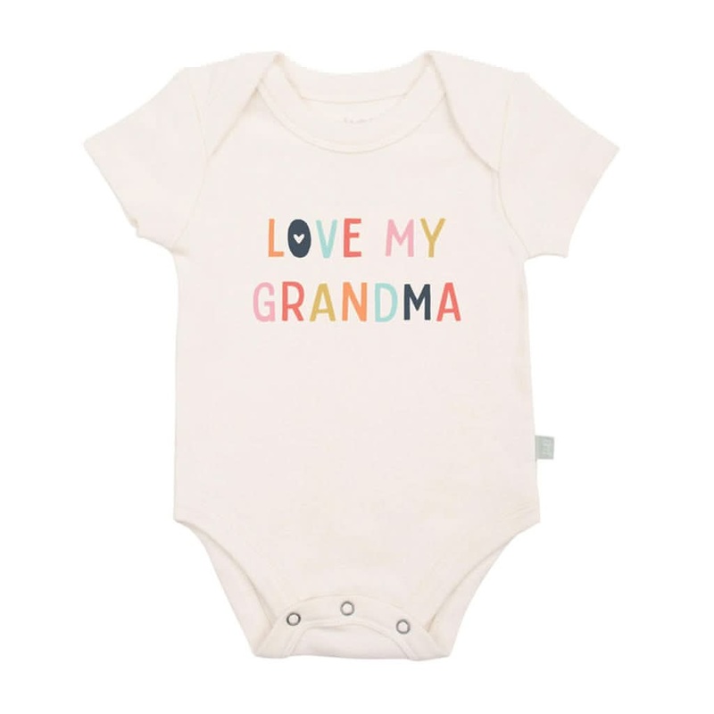 Finn & Emma Short Sleeve Graphic Bodysuit, Love Grandma 0-3 Months