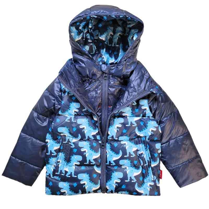 Onekid Car Seat Coat | The Road Coat Down – Navy Raptor Print 12 Month