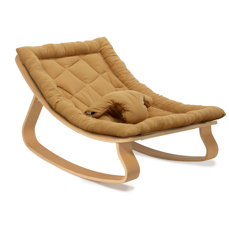 Charlie Crane LEVO Baby Rocker Camel Beechwood