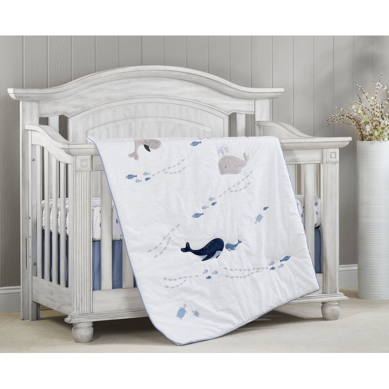 Oxford Baby Whale of a Time 3 pc Baby Crib Nursery Bedding Set