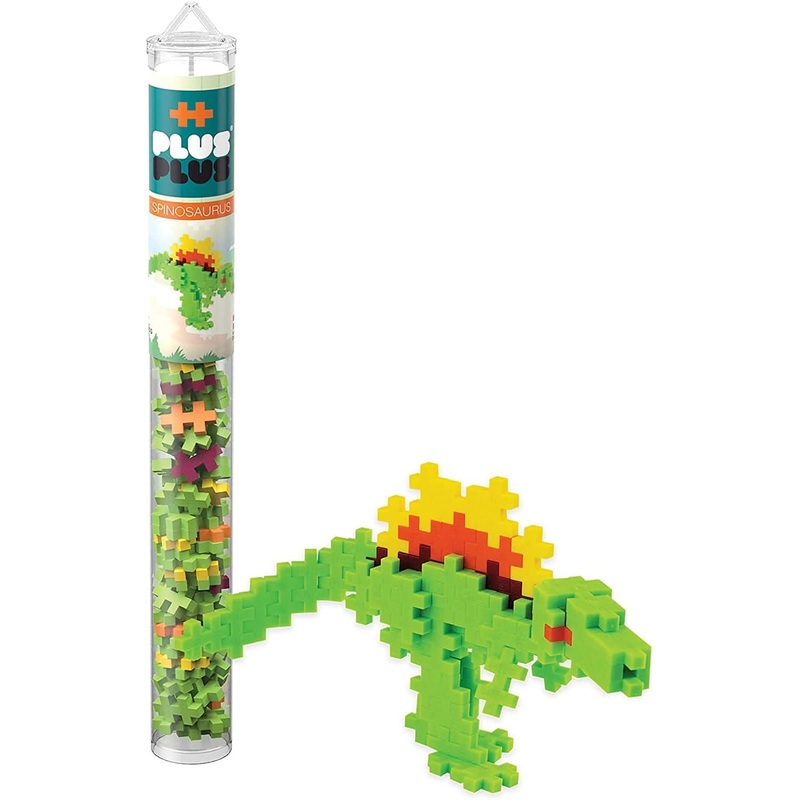 Plus-Plus Spinosaurous Dinosaur Construction Building Mini Puzzle Blocks, 70 Pieces Tube