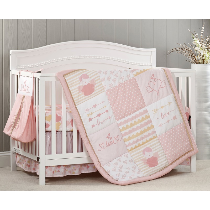 Oxford Baby Baby Love 4 pc Baby Crib Nursery Bedding Set