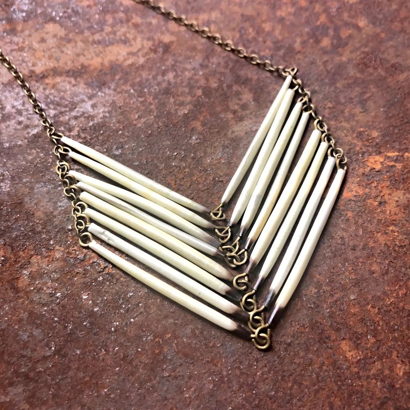 Porcupine Quill Chevron Necklace